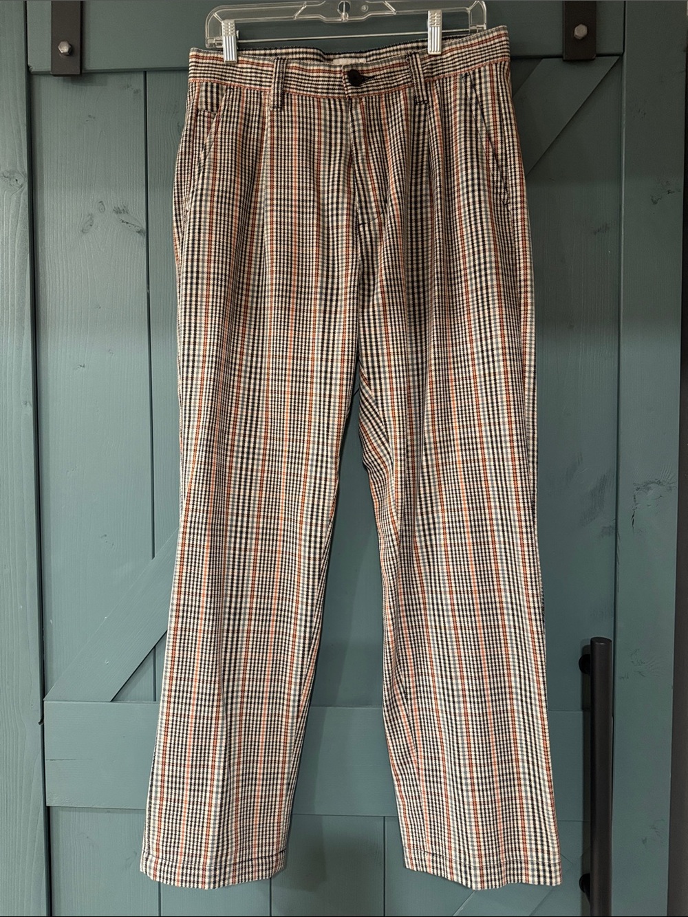 OBEY Men's Plaid Dress Pants in Brown and Black - Classic Tailored Fit